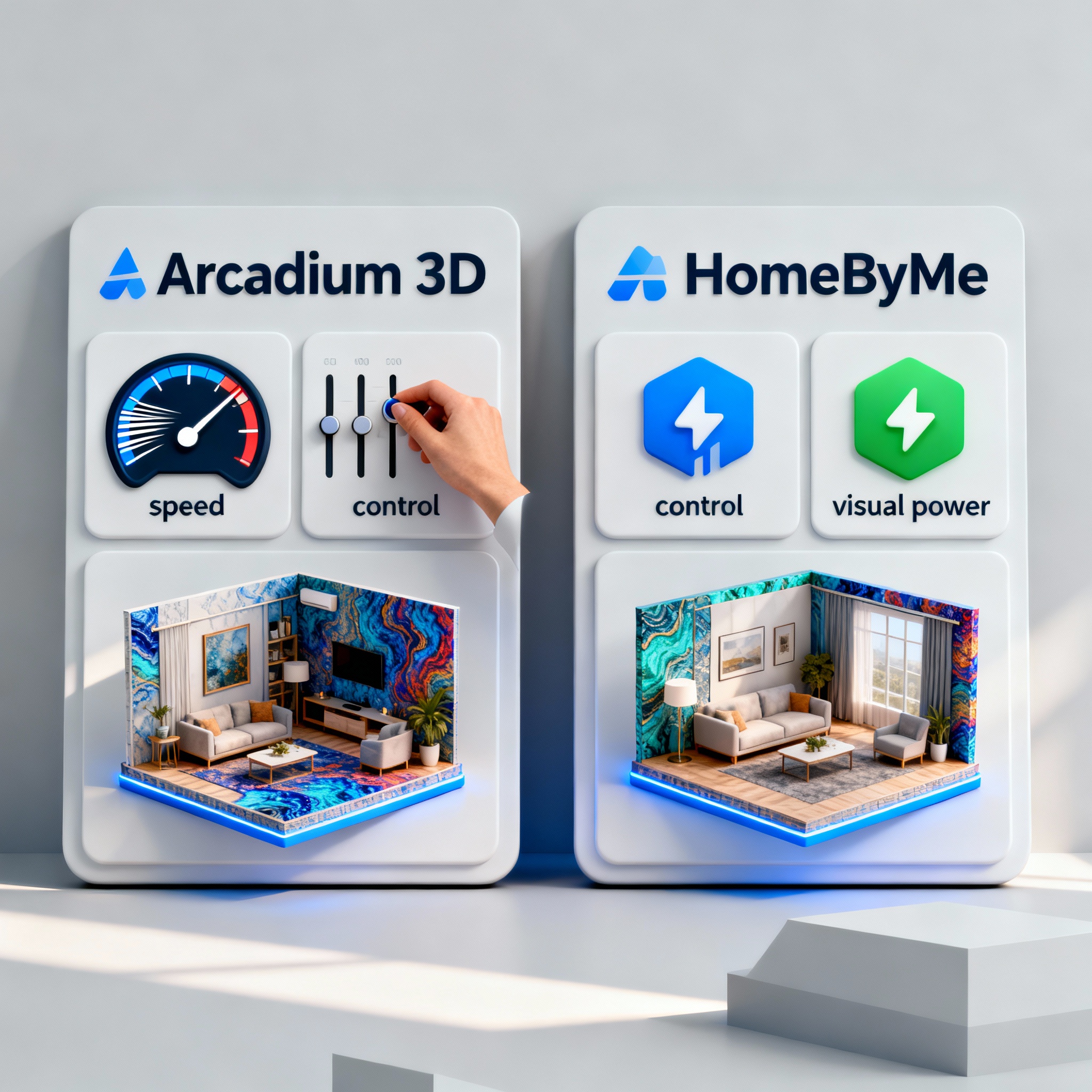 Arcadium 3D vs HomeByMe: Which Platform Balances Speed, Control, and Visual Power Best